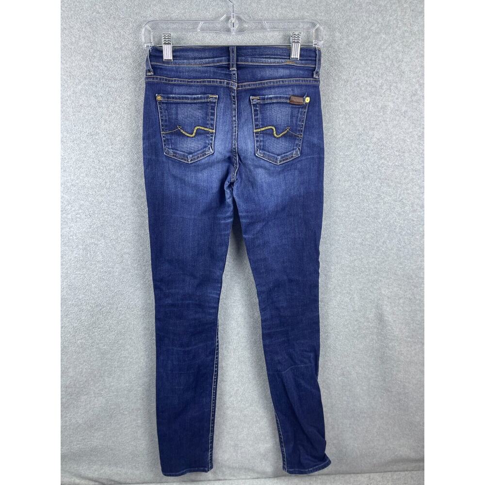 7 For All Mankind Roxanne Skinny Medium Wash Blue Jeans Stretch Denim Sz 26 7FAM - Picture 5 of 12